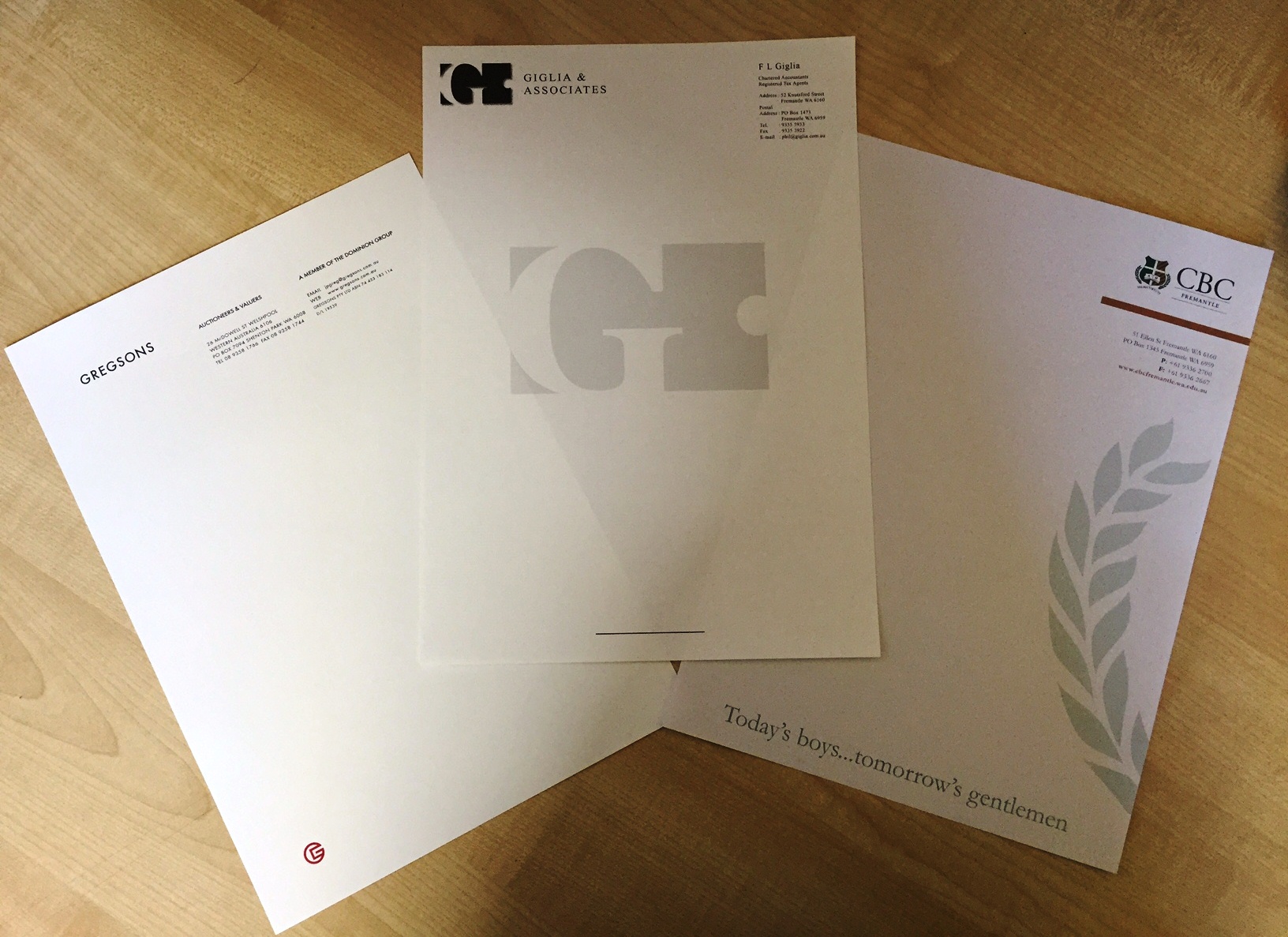 Specialty Letterhead Printing Samples – G Force Printing
